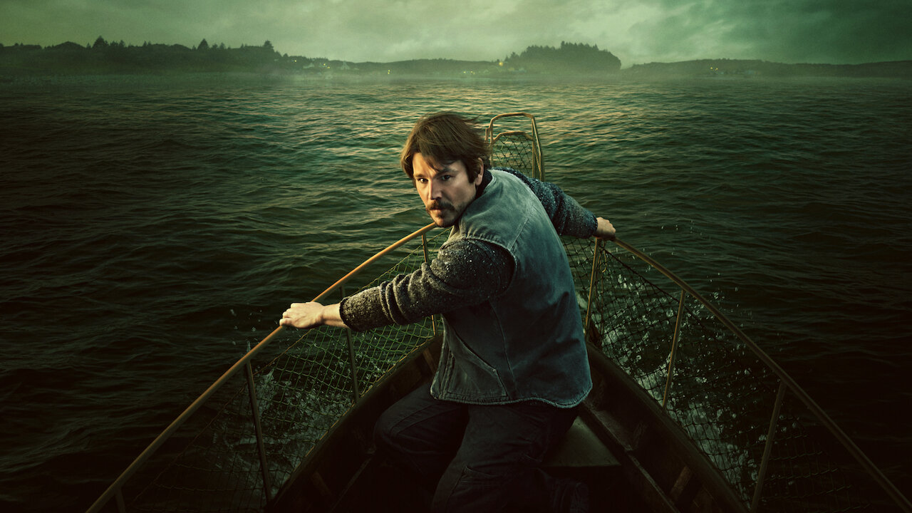 Affiche officielle de la série Below sur Netflix avec un pêcheur en mer